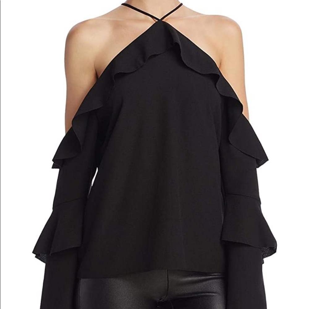 Black ruffle top - cooper & ella brand